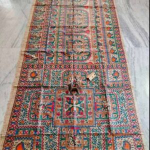 Tussar Ghicha Madhubani HandPainted Full Body Saree