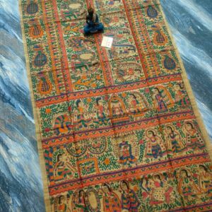 Tussar Ghicha Madhubani HandPainted Full Body Saree