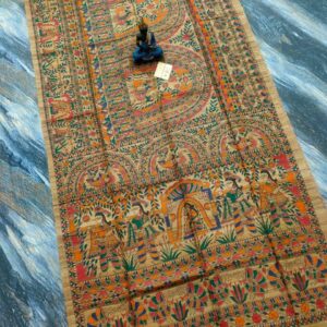 Tussar Ghicha Madhubani HandPainted Full Body Saree