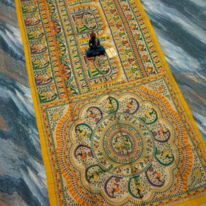 Tussar Ghicha Madhubani HandPainted Full Body Saree