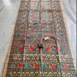 Tussar Ghicha Madhubani HandPainted Full Body Saree