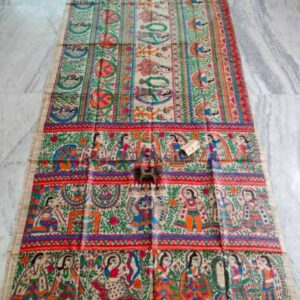 Tussar Ghicha Madhubani HandPainted Full Body Saree