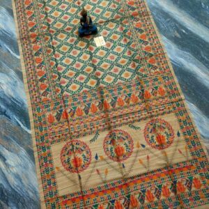 Tussar Ghicha Madhubani HandPainted Full Body Saree