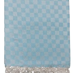 Bhagalpuri Chadar Chekered 52X96 inch Turquoise Blue