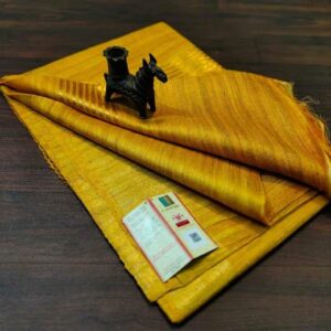 Pure Silk Tussar Ghicha Saree with Woven Zari Border