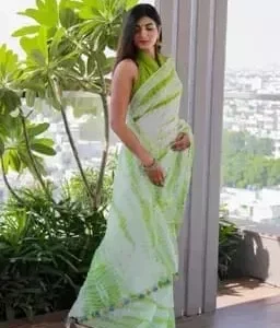 Bhagalpuri Cotton Slub Shibori Saree With Running Blouse