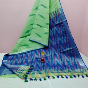 Bhagalpuri Handloom Pure Cotton Ikkat Saree for Women