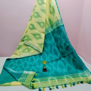 Bhagalpuri Handloom Pure Cotton Ikkat Saree for Women