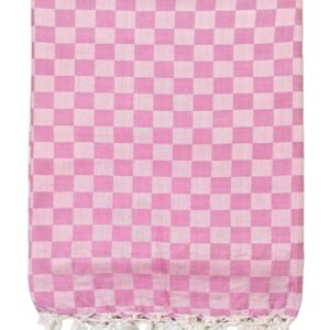 Bhagalpuri Chadar Chekered 52X96 inch Pink