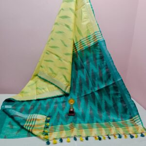 Bhagalpuri Handloom Pure Cotton Ikkat Saree for Women