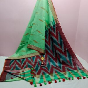 Bhagalpuri Handloom Pure Cotton Ikkat Saree for Women