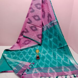 Bhagalpuri Handloom Pure Cotton Ikkat Saree for Women