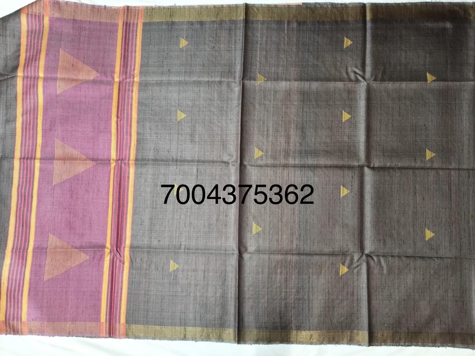 Handloom Woven Pure Dupion Silk Saree - Image 3
