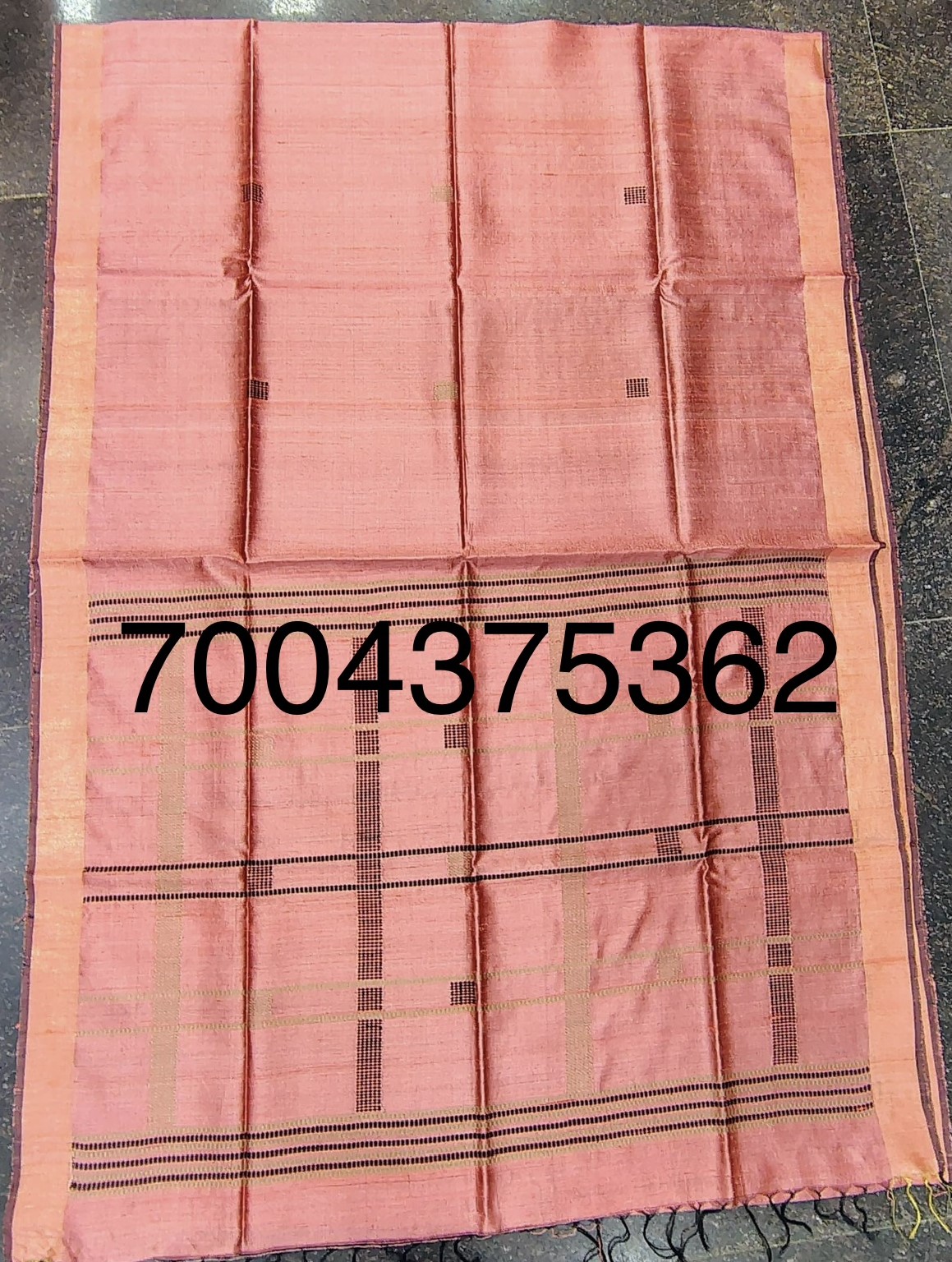Handloom Woven Pure Dupion Silk Saree - Image 5