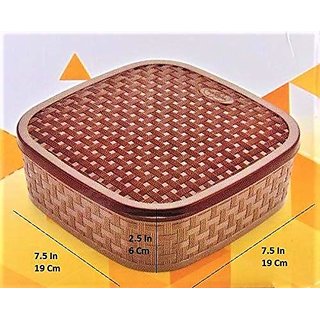 De' Luce Plastic Wooden Style Masala Spice Rangoli Box - Image 3