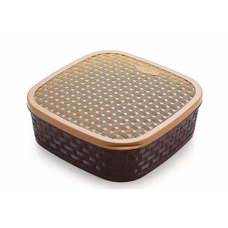 De' Luce Plastic Wooden Style Masala Spice Rangoli Box - Image 5