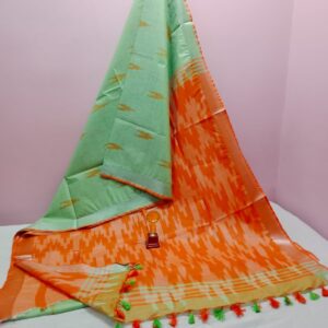Bhagalpuri Handloom Pure Cotton Ikkat Saree for Women