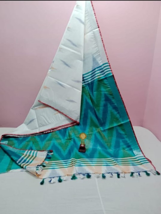 Bhagalpuri Handloom Pure Cotton Ikkat Saree for Women