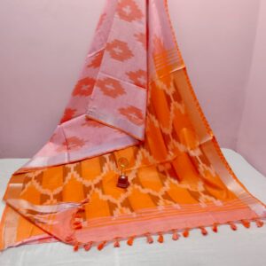 Bhagalpuri Handloom Pure Cotton Ikkat Saree for Women