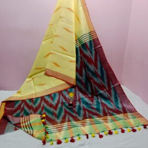 Bhagalpuri Handloom Pure Cotton Ikkat Saree for Women