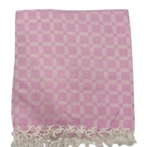 Bhagalpuri Silky Soft Chadar Large Checked 52×96 inch Pink