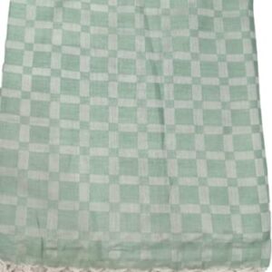 Bhagalpuri Silky Soft Chadar Large Checked 52x96 inch Parrot Green