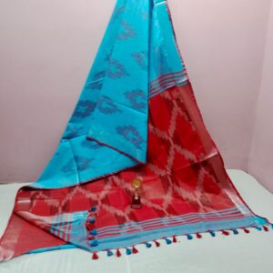 Bhagalpuri Handloom Pure Cotton Ikkat Saree for Women