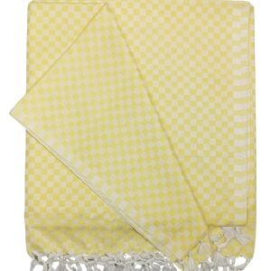 Bhagalpuri Chadar Small Checked 52×96 inch Yellow