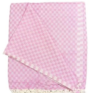Bhagalpuri Chadar Small Checked 52×96 inch Pink