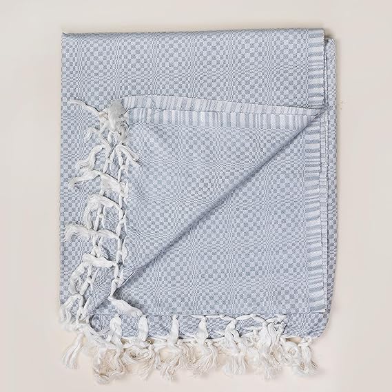 Bhagalpuri Designer Chadar For Sleeping 52x96 inch Carbon Blue - Image 2