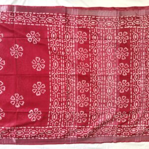 Batik Print Saree Pure Cotton With Blouse Pcs