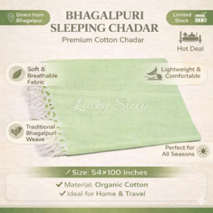 Lucky Sleep Bhagalpuri Andi Dull Chadar Double Thread 54 X 100 inch Parrot Green
