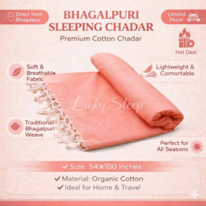 Lucky Sleep Bhagalpuri Andi Dull Chadar Double Thread 54 X 100 inch Pastel Orange