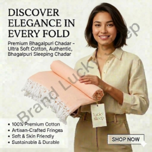 Lucky Sleep Bhagalpuri Andi Dull Chadar Double Thread 54 X 100 inch Peach