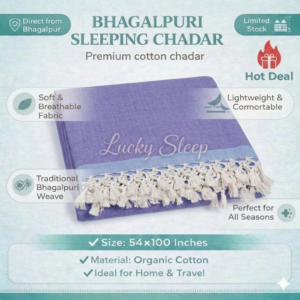Lucky Sleep Bhagalpuri Andi Dull Chadar Double Thread 54 X 100 inch Purple