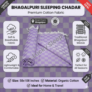Lucky Sleep Bhagalpuri Chadar Chekered Large 58X108 inch Purple