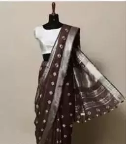 Bhagalpuri Cotton Slub Shibori Saree With Running Blouse