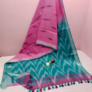 Bhagalpuri Handloom Pure Cotton Ikkat Saree for Women