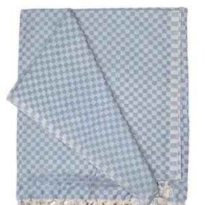 Bhagalpuri Chadar Small Checked 52×96 inch Carbon Blue