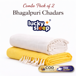 Lucky Sleep Bhagalpuri Andi Dull Chadar Double Thread 54 X 100 inch Combo Pack