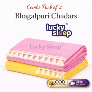 Lucky Sleep Bhagalpuri Andi Dull Chadar Double Thread 54 X 100 inch Combo Pack