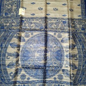 Handloom Tussar Ghicha Silk Saree with Traditional Screen Prints