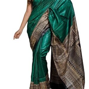 Handloom Tussar Ghicha Silk Saree with Traditional Screen Prints