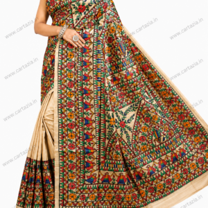 Home 34 pure-tussar-ghicha-silk-saree-madhubani