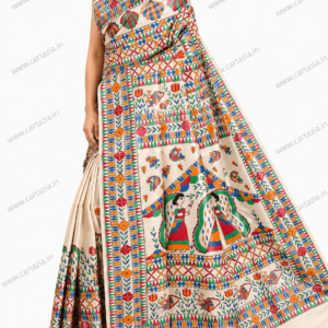 Home 35 pure-tussar-ghicha-silk-saree-madhubani